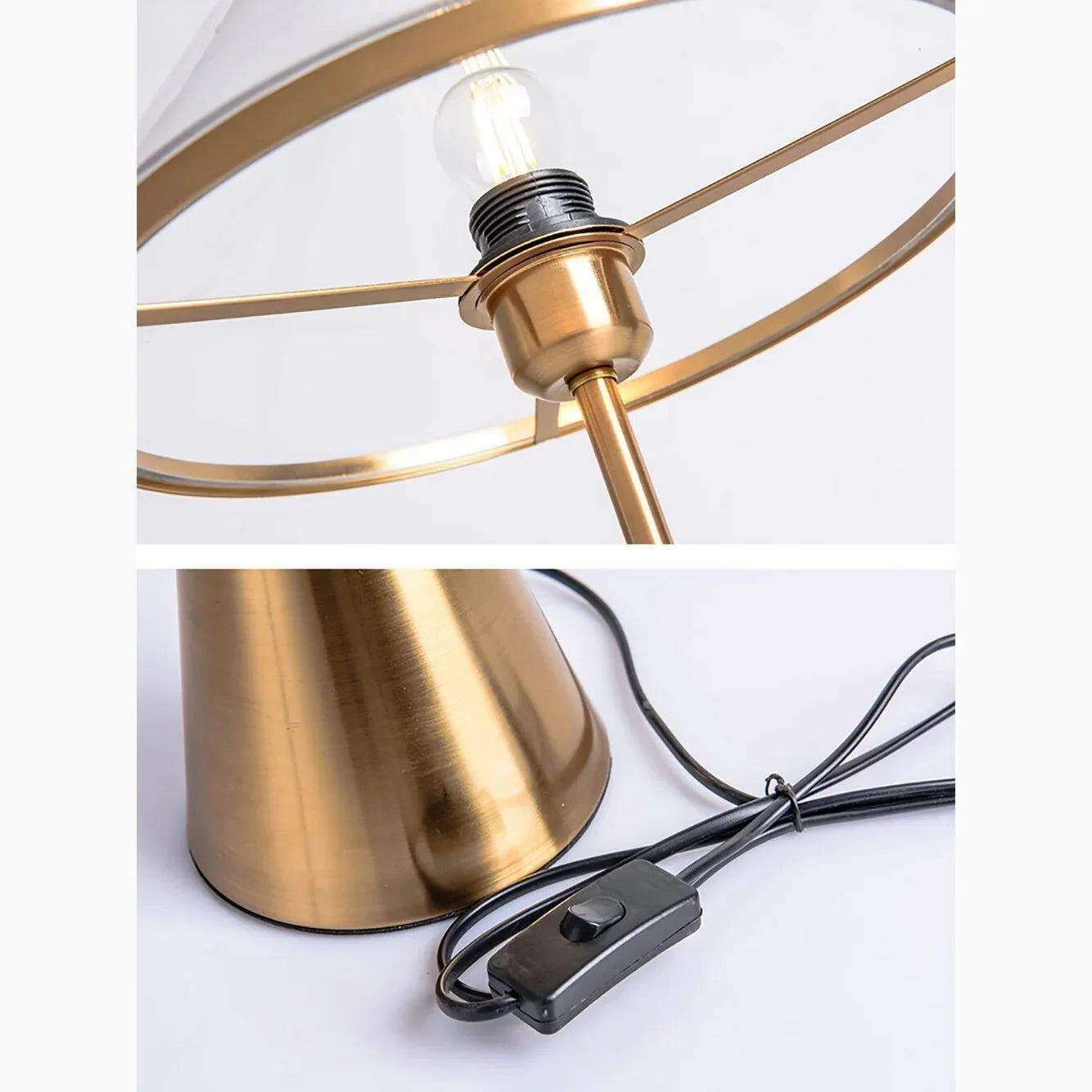 Amber Mushroom LED Light Glass Bedside Lamp