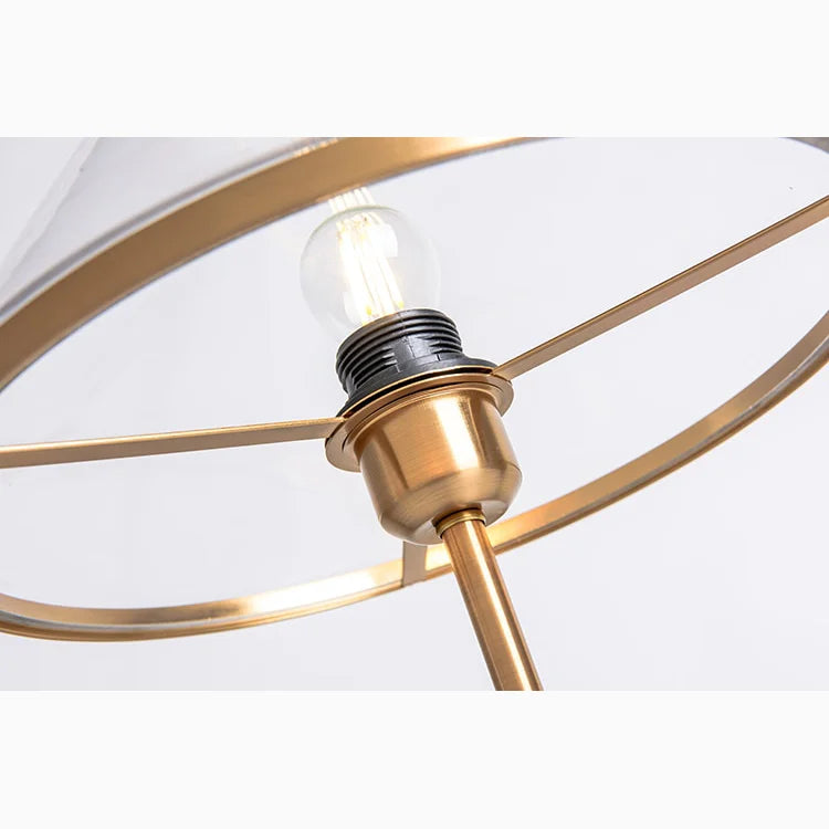 Amber Mushroom LED Light Glass Bedside Lamp