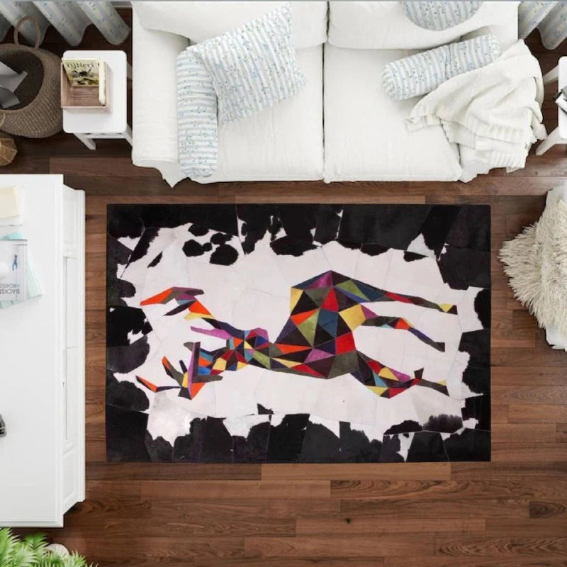 Decorative Art Colorful Natural Cowhide Carpet