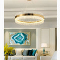 Roccapina | Contemporary Gold Round Crystal Chandelier