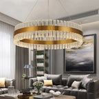 Roccapina | Contemporary Gold Round Crystal Chandelier