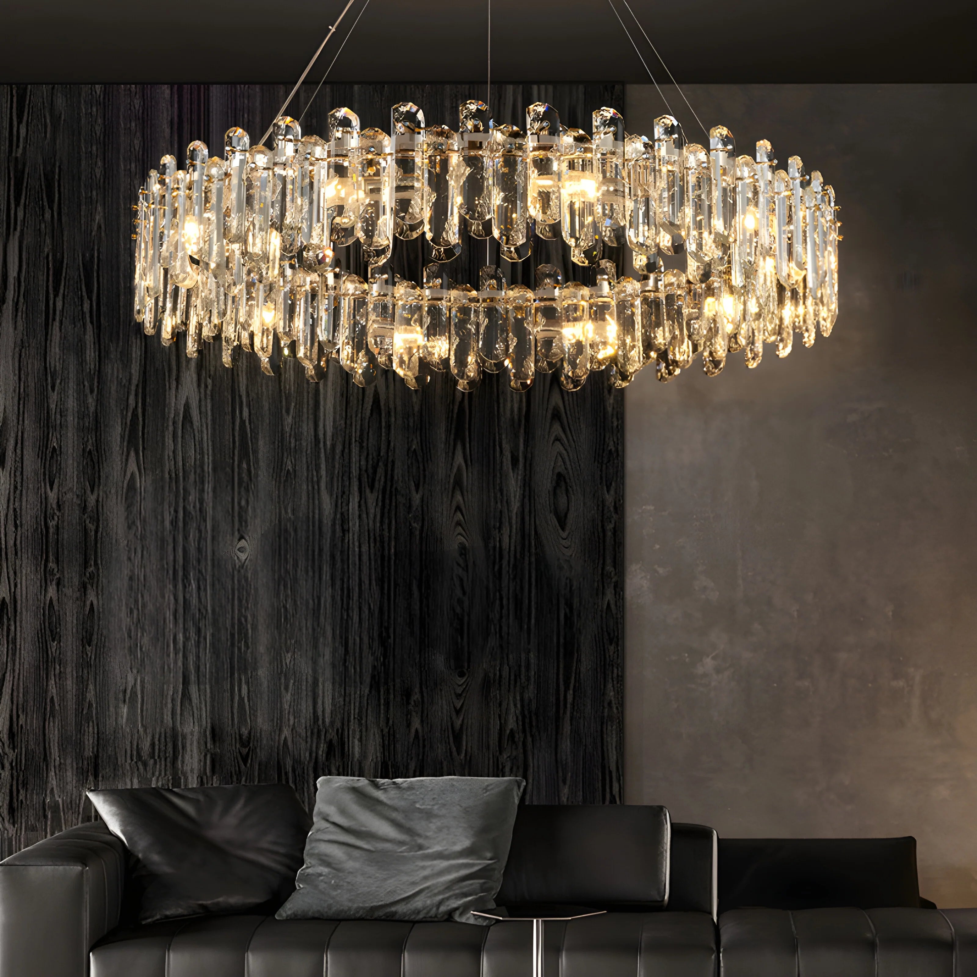 Agnadello | Creative Сrystal Ring Ceiling LED Chandelier for Bedroom