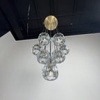Consegudes | Round Grey LED Cut Crystal Ceiling Chandelier
