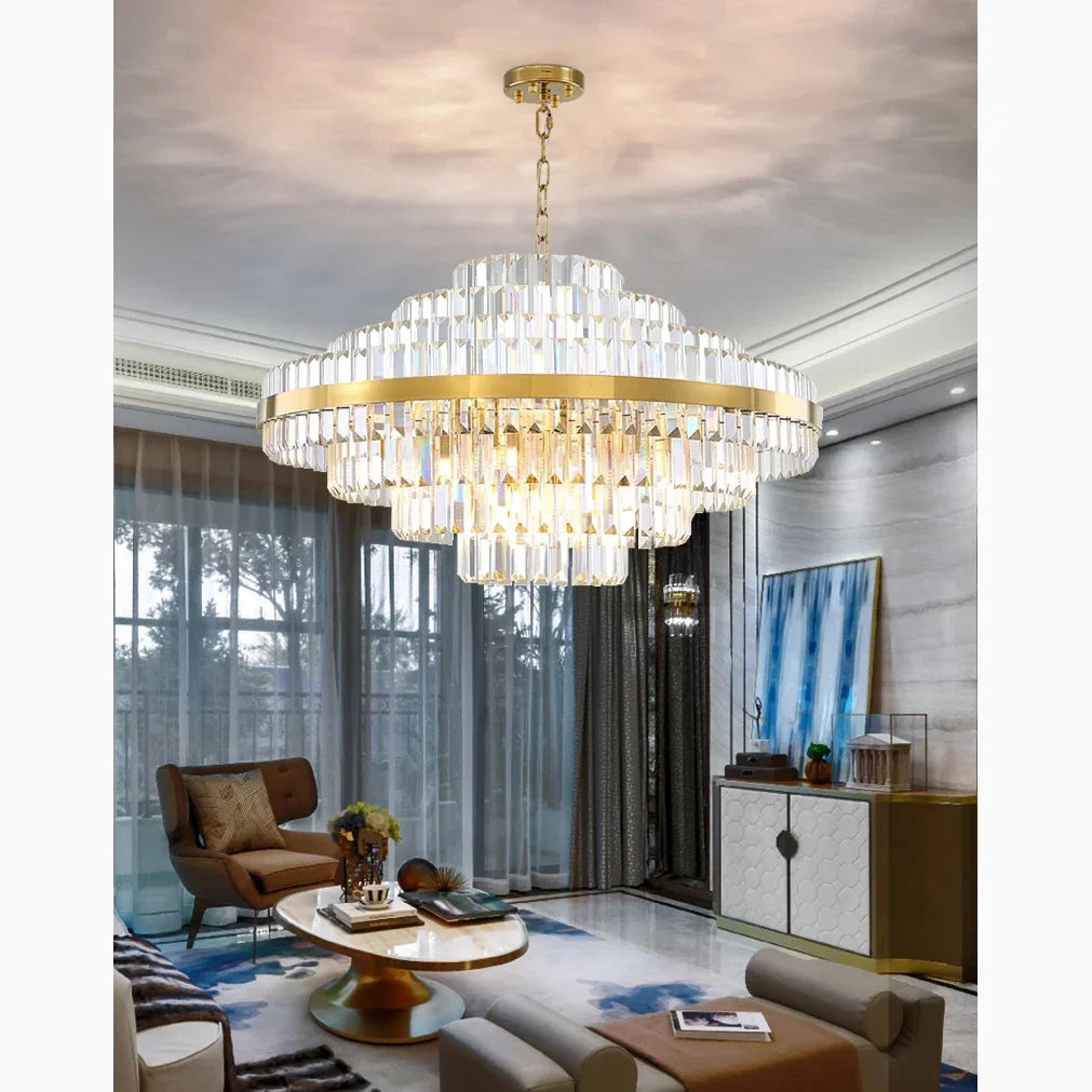 Calenzana | Large Chic Hanging Crystal Chandelier