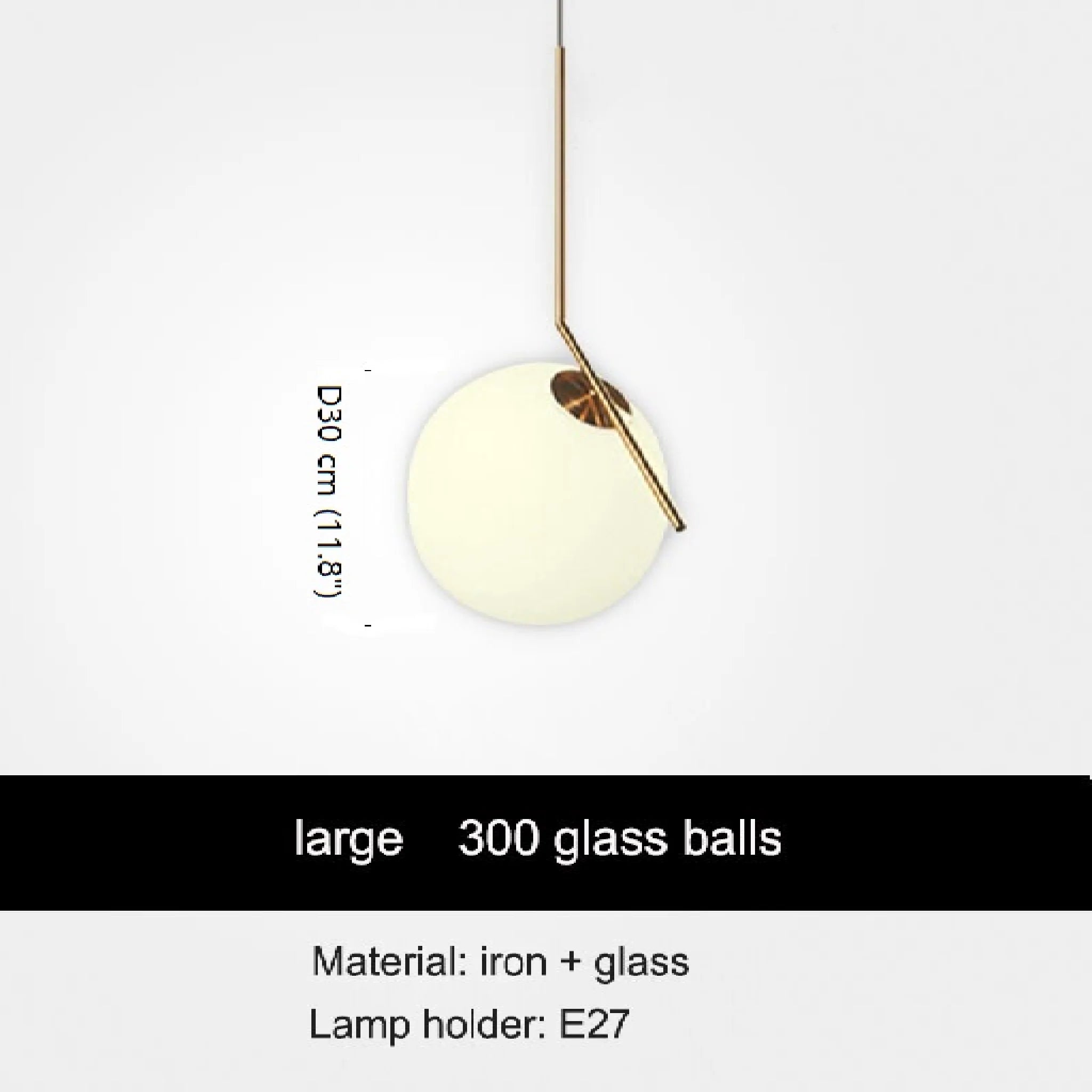 Cuebris | Nordic Iron Glass Round Ball Pendant Lighting
