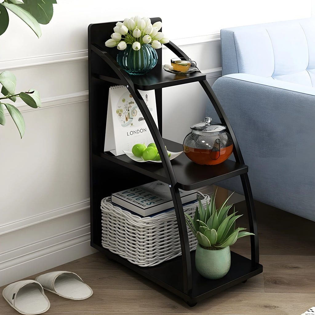 Double Side Coffee Table with Storage Made of Iron and Marble