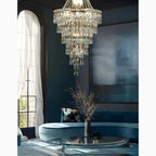 La Croix-sur-Roudoule | Duplex Spiral Crystal Stairway Chandelier