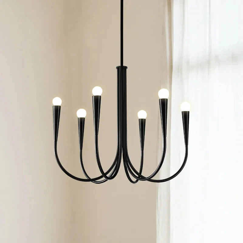 Retro Candle-Shaped LED Pendant Chandelier for Dining Room