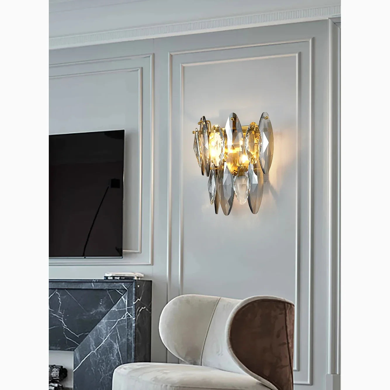 Basel | Modern Elegant LED Crystal Wall Sconce