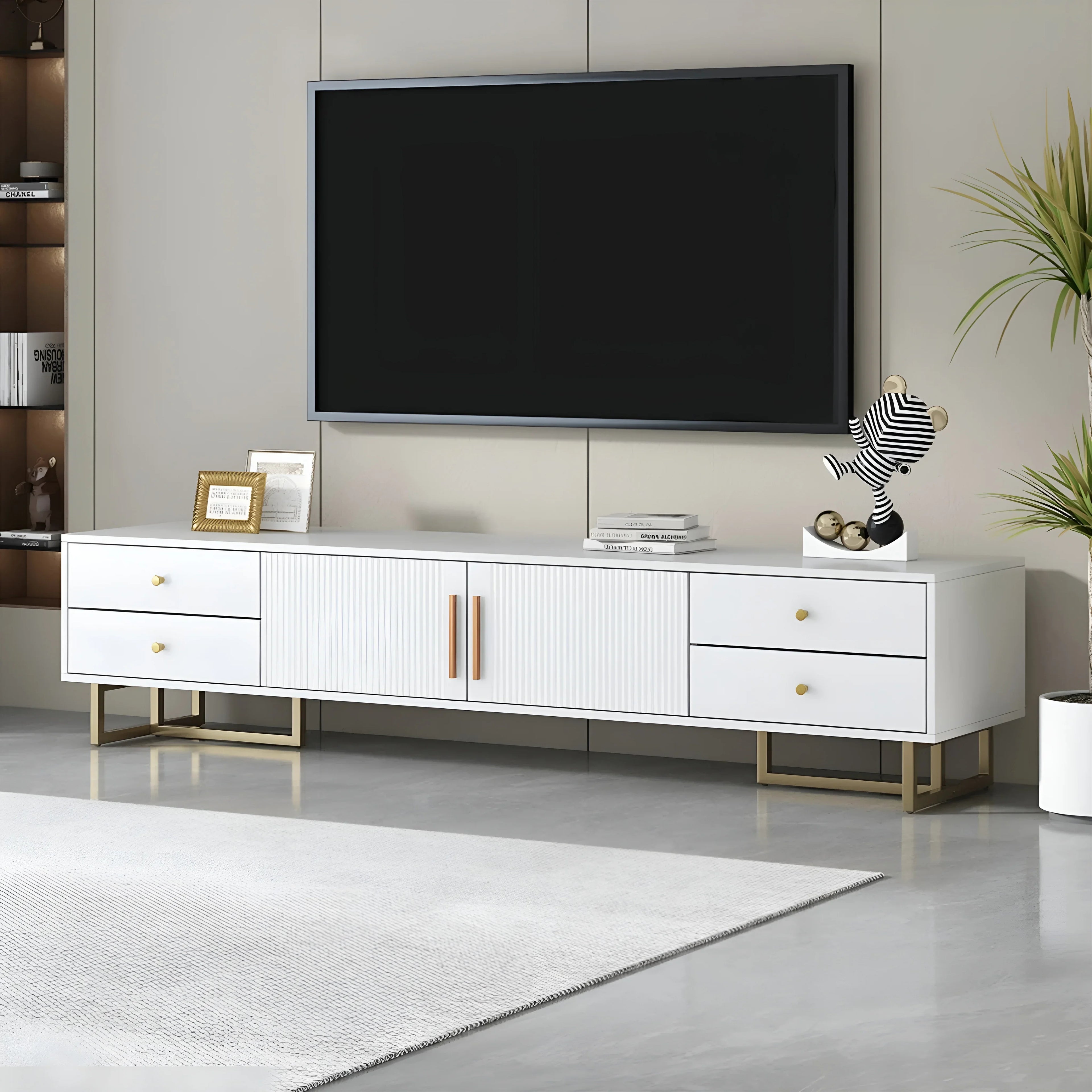 Elster | Vintage Style Elegant White TV Stand