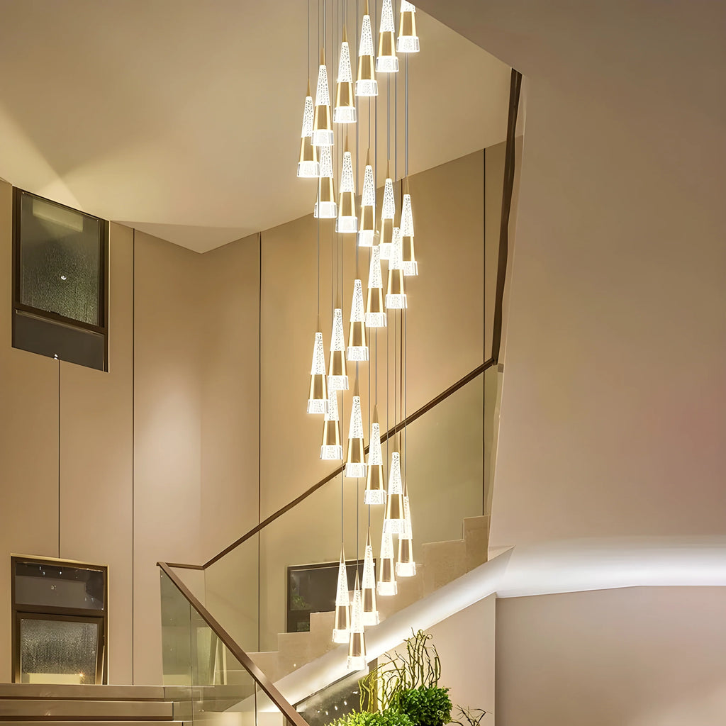 Gorbio | Extraordinary Gold Modern Cones Ceiling Chandelier