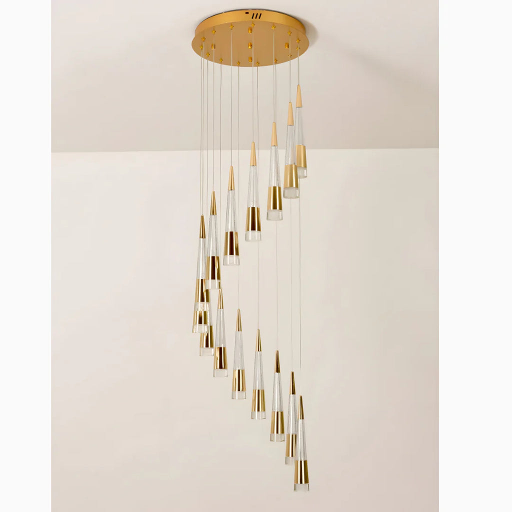 Gorbio | Extraordinary Gold Modern Cones Ceiling Chandelier