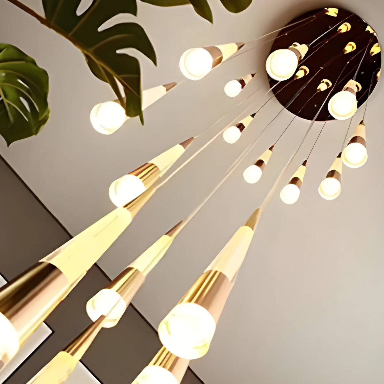 Gorbio | Extraordinary Gold Modern Cones Ceiling Chandelier