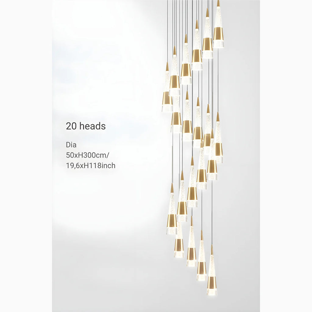 Gorbio | Extraordinary Gold Modern Cones Ceiling Chandelier