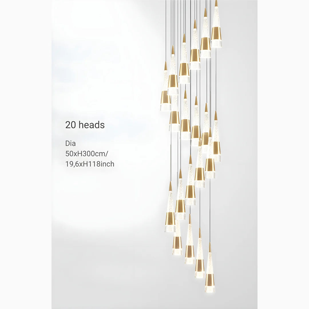 Gorbio | Extraordinary Gold Modern Cones Ceiling Chandelier