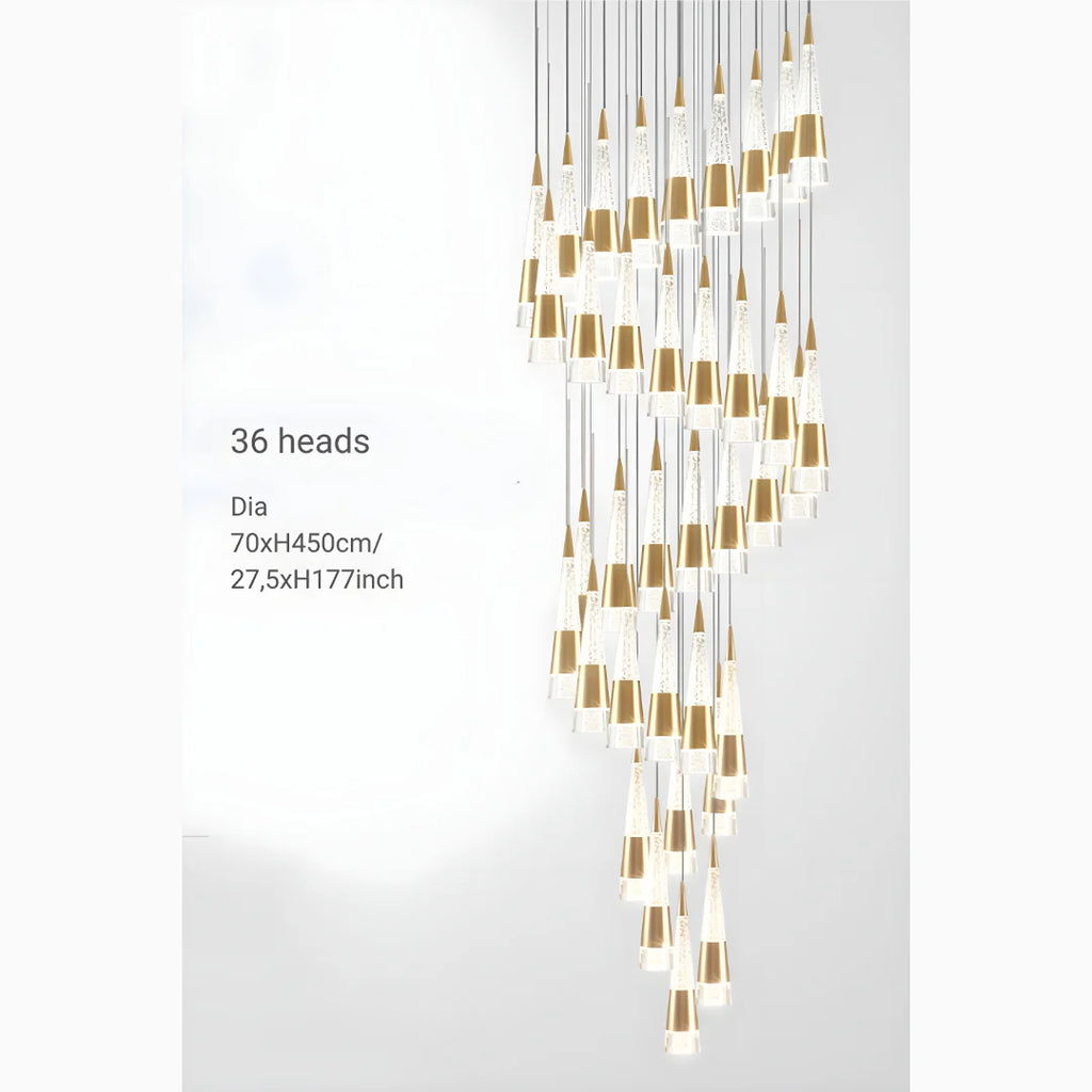 Gorbio | Extraordinary Gold Modern Cones Ceiling Chandelier