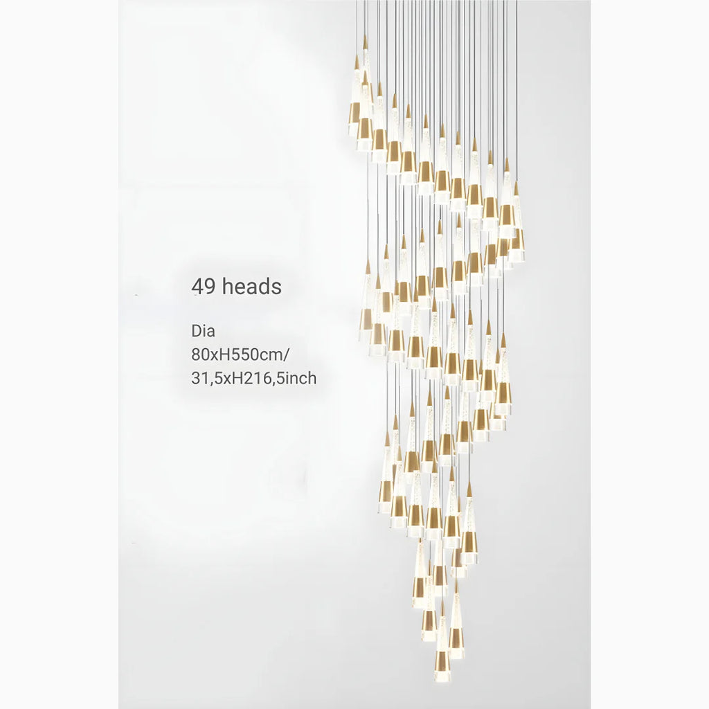 Gorbio | Extraordinary Gold Modern Cones Ceiling Chandelier