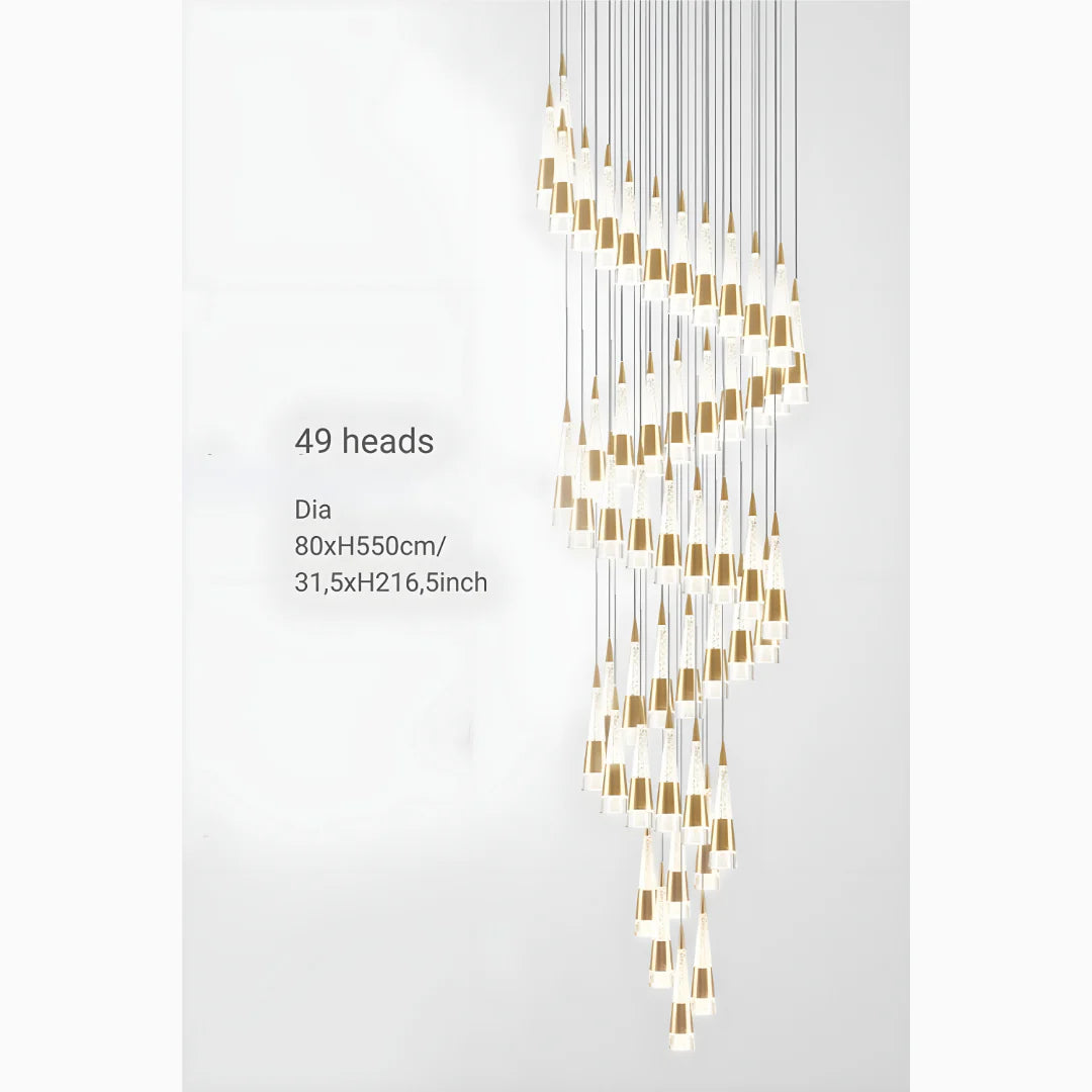 Gorbio | Extraordinary Gold Modern Cones Ceiling Chandelier