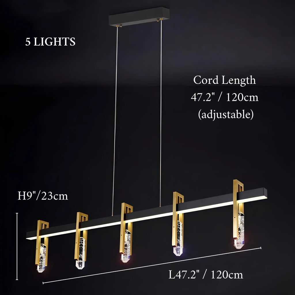 Finale Ligure | Postmodern Copper Crystal Pendant Lamp