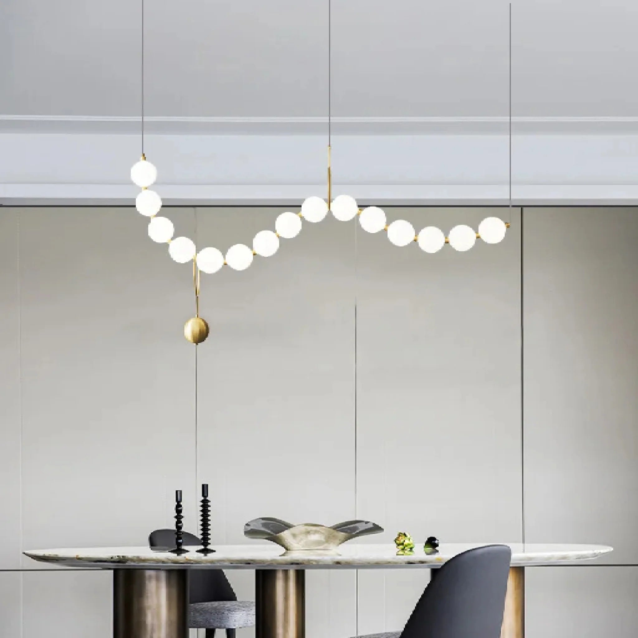 Fluhli | Gentle Pearl Necklace LED Pendant Light