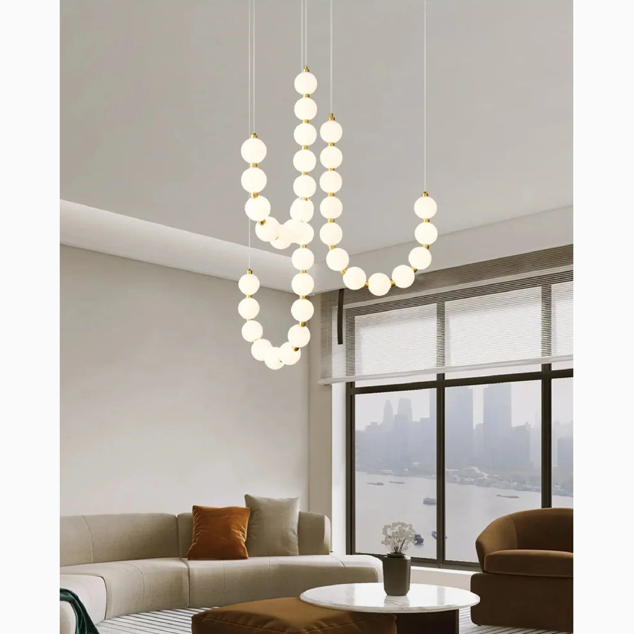 Fluhli | Gentle Pearl Necklace LED Pendant Light