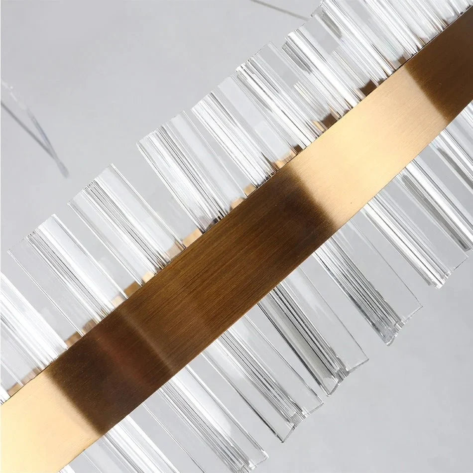 Roccapina | Contemporary Gold Round Crystal Chandelier