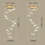 Camogli | Beautiful LED Chandelier with Hanging Butterflies