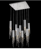 5 Lights - Hanging crystal light fixture for lobby, staircase, loft, stairwell