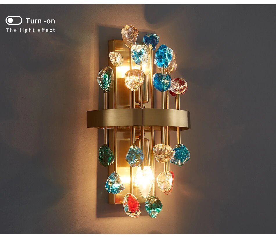 Beatenberg | Creative Wall Light Fixture With Colorful Crystals