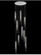 5 Lights - Hanging crystal light fixture for lobby, staircase, loft, stairwell