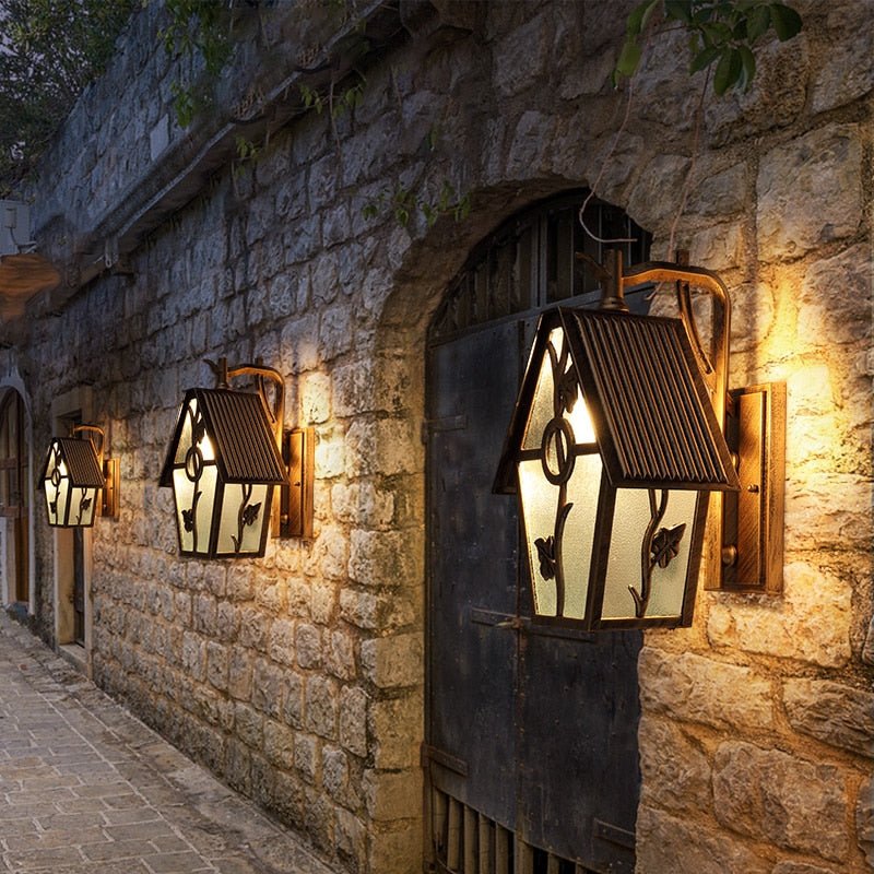Creative Outdoor LED Waterproof Wall Sconce in a Rustic Style for a Porch