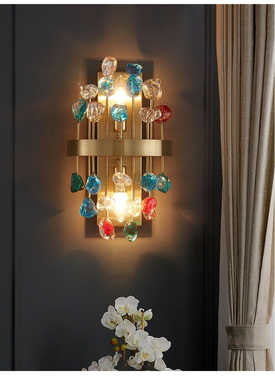 Beatenberg | Creative Wall Light Fixture With Colorful Crystals
