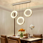 3 Lights - Hanging LED crystal lamp for staircase, lobby, living space, stairwell