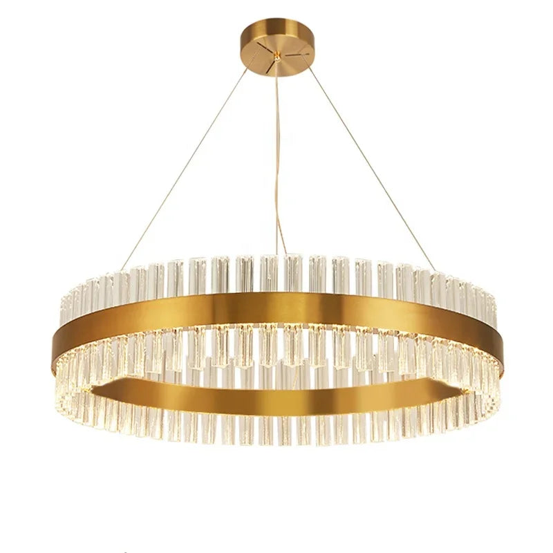 Roccapina | Contemporary Gold Round Crystal Chandelier