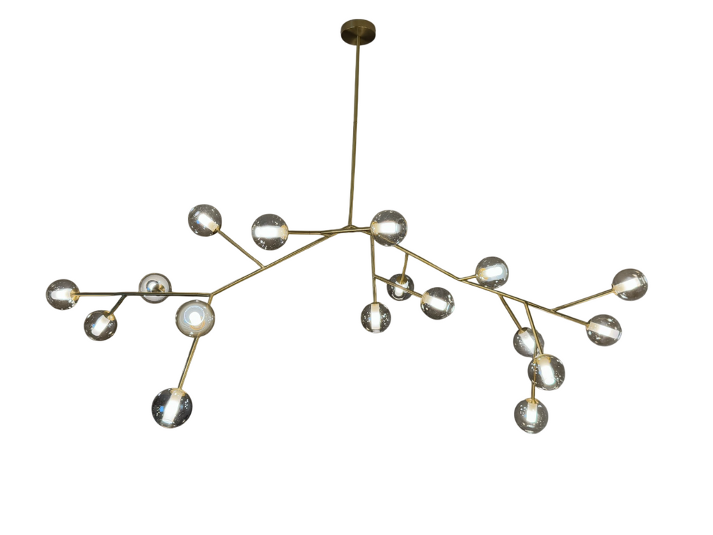 Luxury Molecular-Shaped Chandelier for Living Room, Kitchen, 17 Lights (Small), Warm Light
