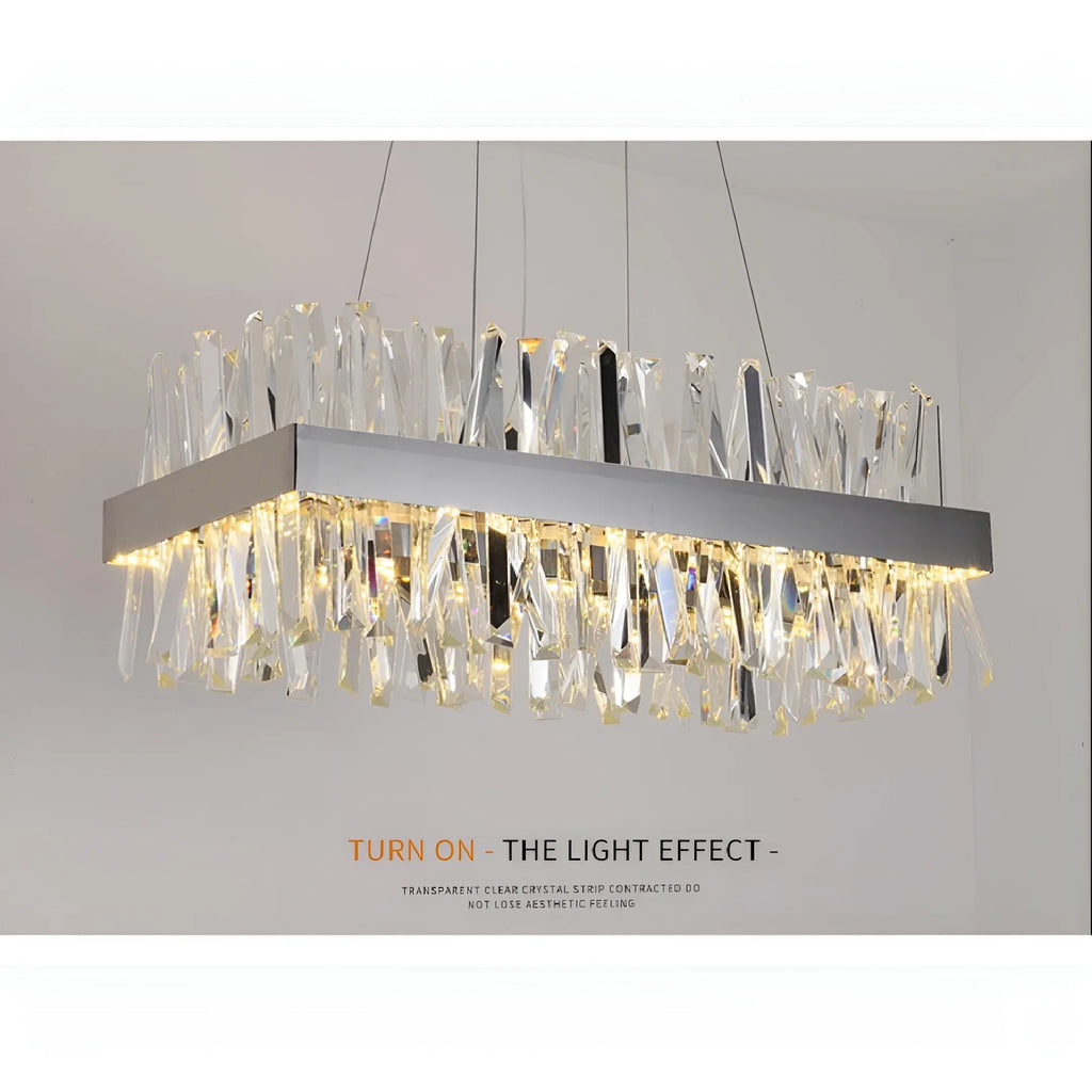 Sassello | Modern Design Rectangle Crystal Chandelier