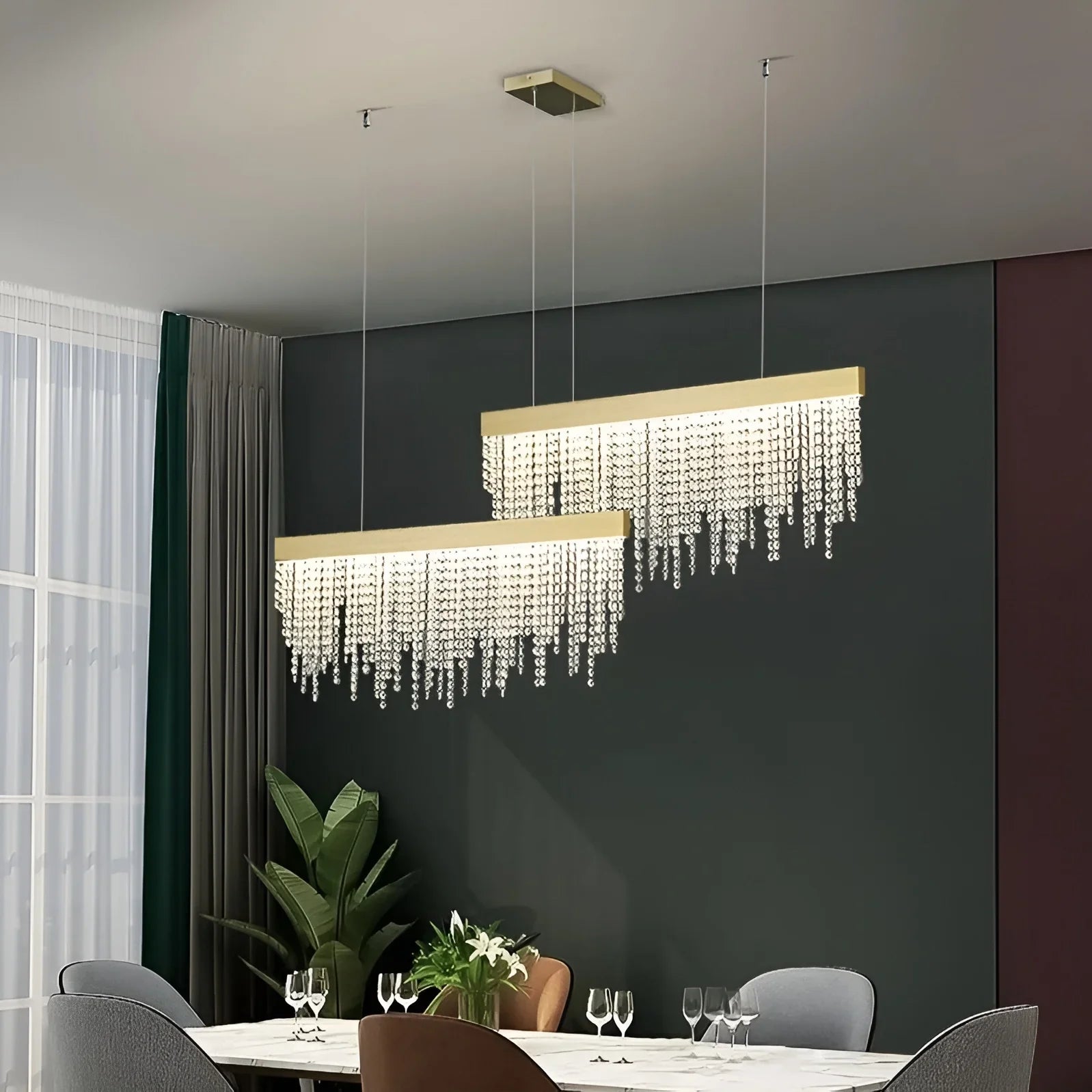 Ailano | Splendid Creative Raindrops Shining LED Crystal Chandelier