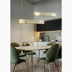 Induno Olona | Modern Crystal S-shaped LED Chandelier for Living Room