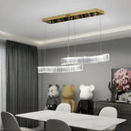 Induno Olona | Modern Crystal S-shaped LED Chandelier for Living Room