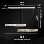 Induno Olona | Modern Crystal S-shaped LED Chandelier for Living Room