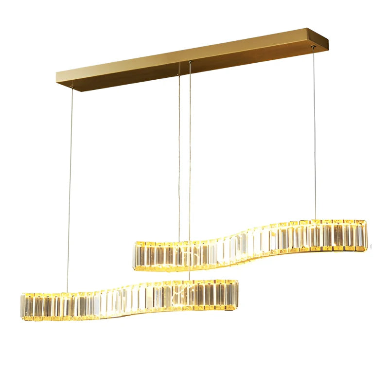 Induno Olona | Modern Crystal S-shaped LED Chandelier for Living Room