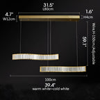 Induno Olona | Modern Crystal S-shaped LED Chandelier for Living Room