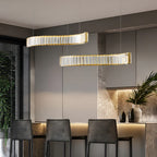 Induno Olona | Modern Crystal S-shaped LED Chandelier for Living Room