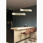 Induno Olona | Modern Crystal S-shaped LED Chandelier for Living Room