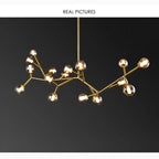 Luxury Molecular-Shaped Chandelier for Living Room, Kitchen, 17 Lights (Small), Warm Light