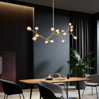Luxury Molecular-Shaped Chandelier for Living Room, Kitchen, 17 Lights (Small), Warm Light