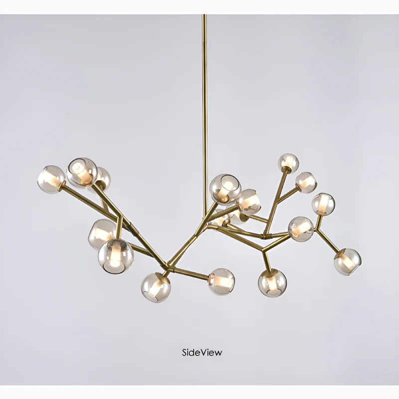 Luxury Molecular-Shaped Chandelier for Living Room, Kitchen, 17 Lights (Small), Warm Light