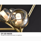 Luxury Molecular-Shaped Chandelier for Living Room, Kitchen, 17 Lights (Small), Warm Light