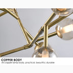 Luxury Molecular-Shaped Chandelier for Living Room, Kitchen, 17 Lights (Small), Warm Light