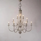 Vintage Candle-Shaped Crystal Staircase Chandelier